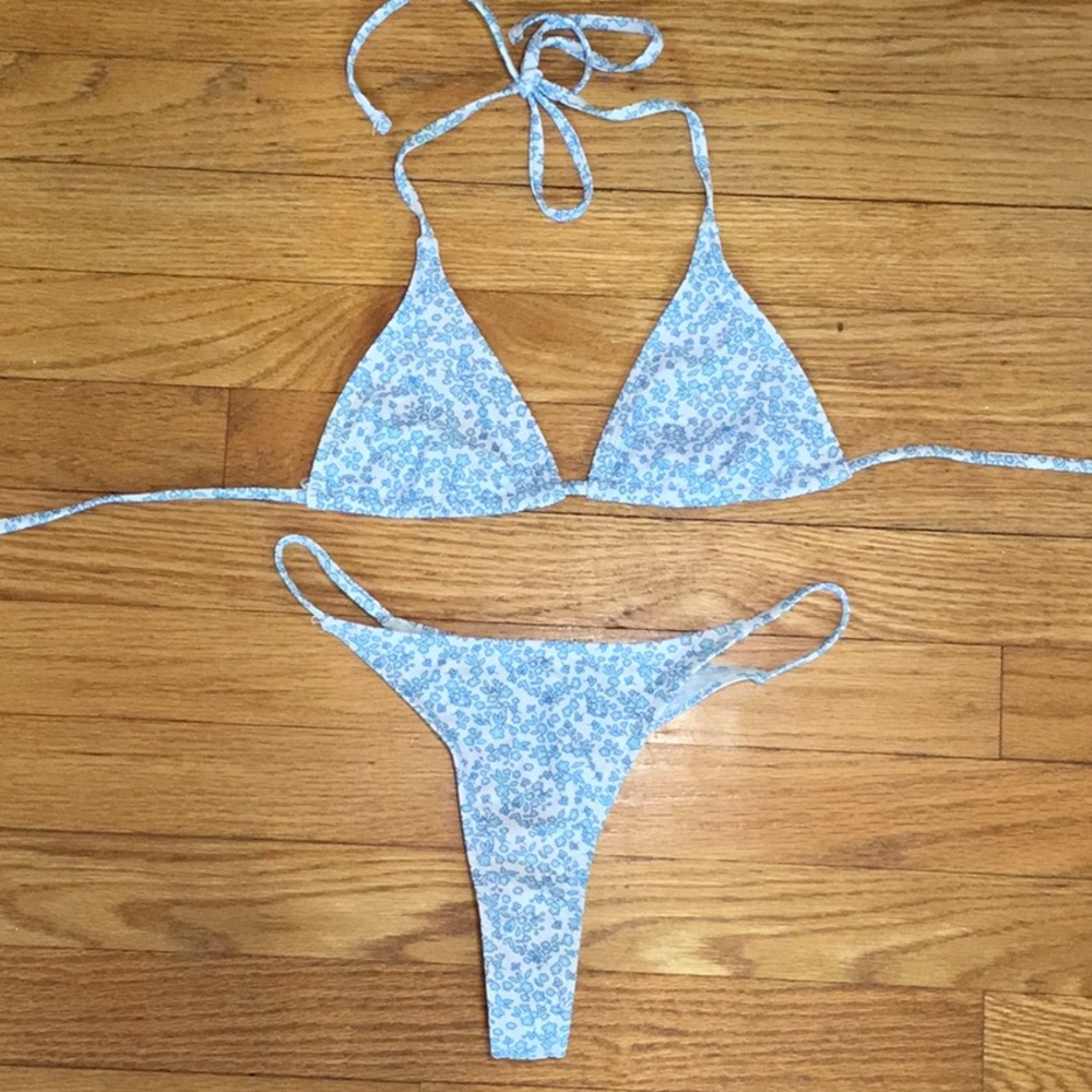 Blue Floral Bikini Set